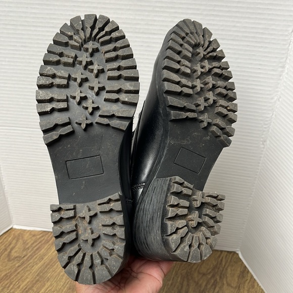 Madden Girl Black Lace Up Heeled Moto Combat Boots Size 7.5 - Picture 9 of 15